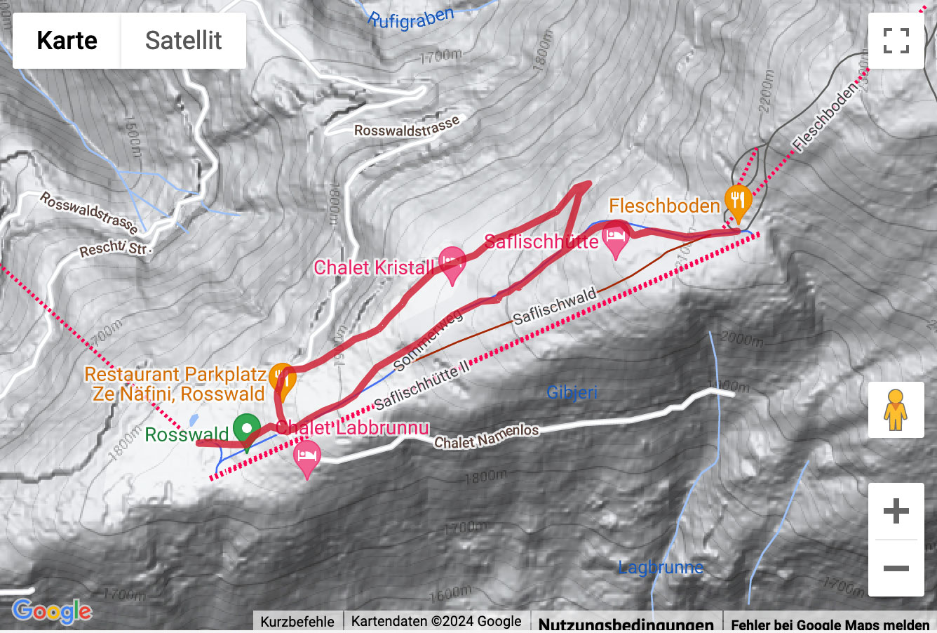 Carte de situation Schneeschuhtour in Rosswald