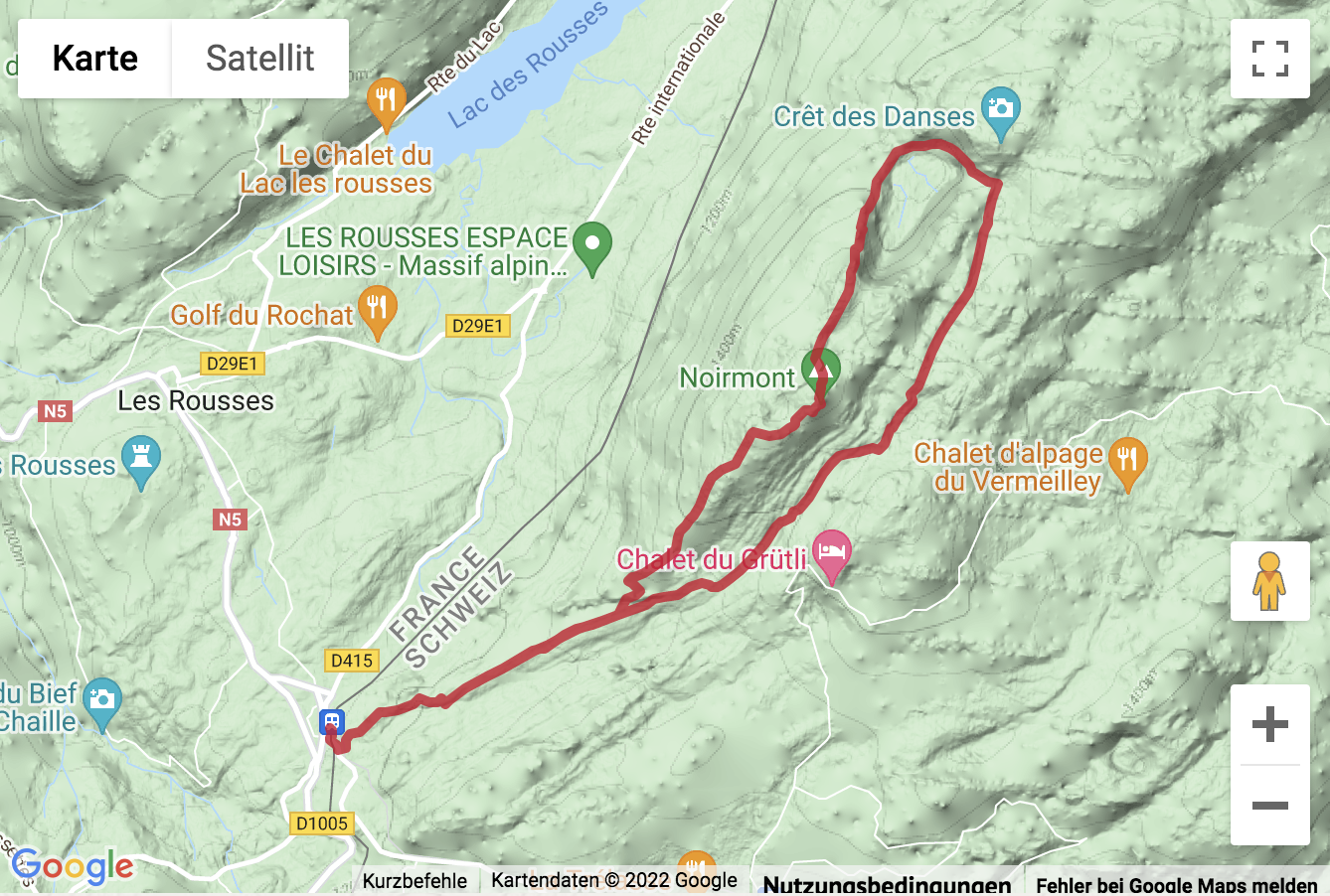 Carte de situation Randonnée des cimes dans le Jura Vaudois