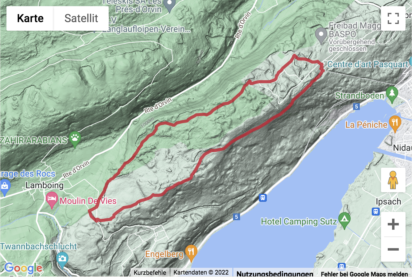 Carte de situation Wanderung von Magglingen über den Twannberg