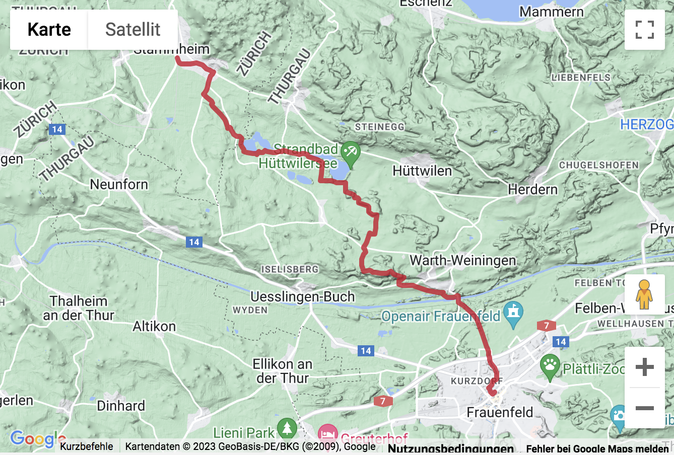 Carte de situation Wanderung zur Kartause Ittingen
