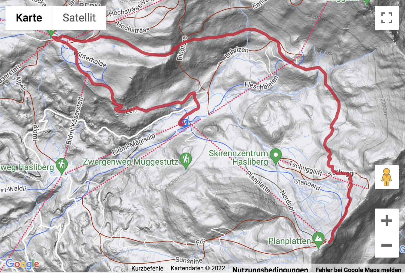 Carte de situation Panoramawanderung von der Mägisalp nach Planplatten