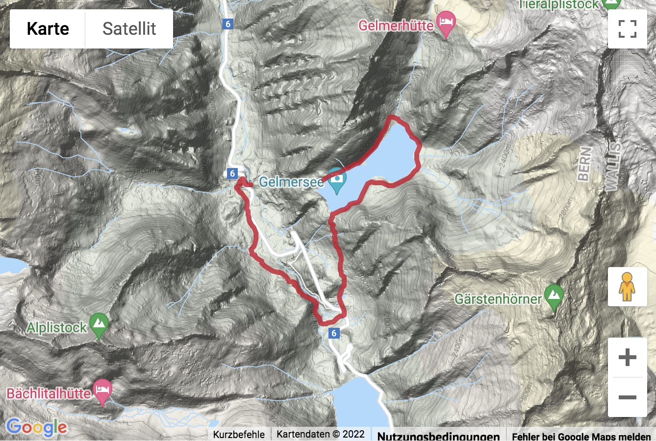 Carte de situation Bergwanderung vom Gelmersee nach Handegg