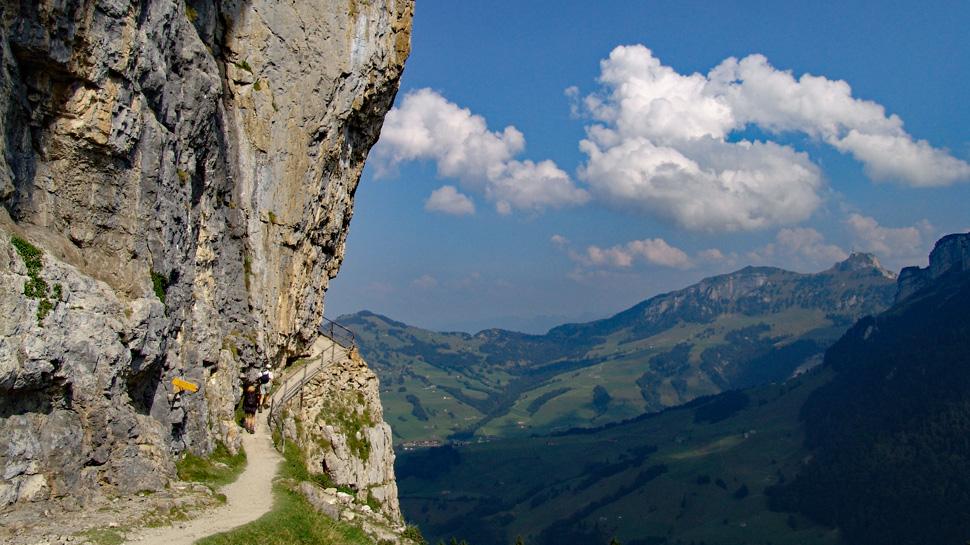 Bergwanderweg im Alpstein-Gebirge