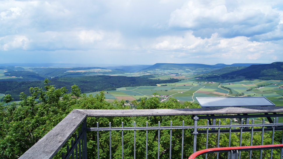 Vom Schleitheimer Randenturm geniesst man schöne Ausblicke über den bewaldeten Randen.
