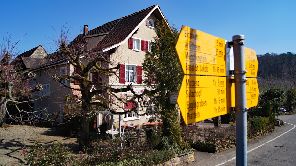 Die Wanderung führt von Muttenz hinauf zum beliebten Ausflugsrestaurant auf der Schönmatt.