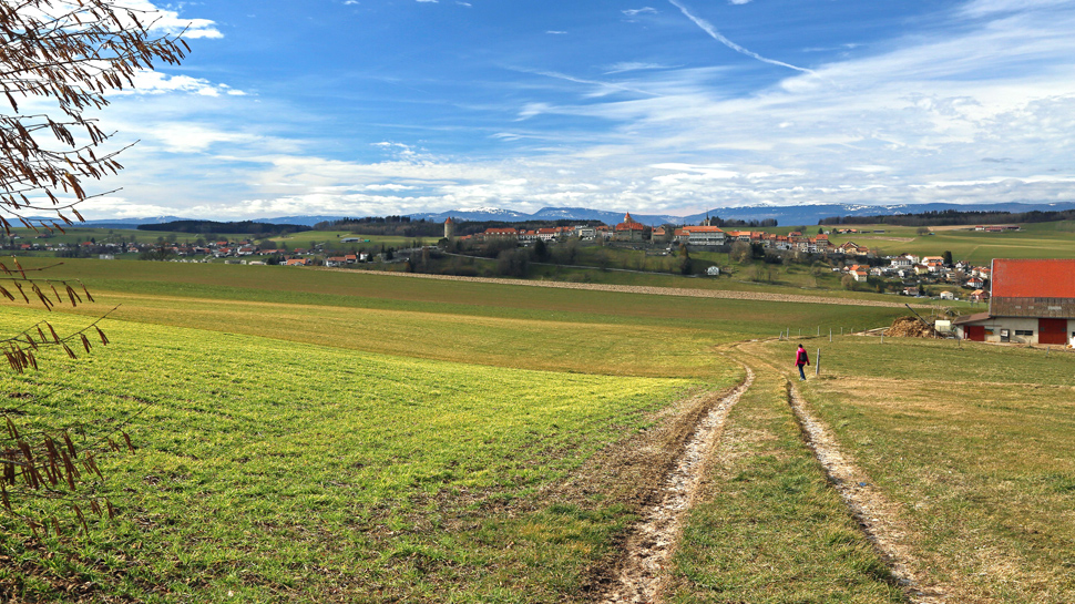 Wanderung auf dem Sentier du Vitrail bei Romont