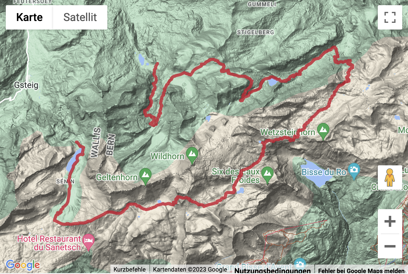 Übersichtskarte Bergwanderung Wildhorntour (4 Tage)