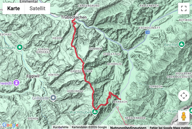 Routenskizze zur Wanderung Trubschachen - Marbach