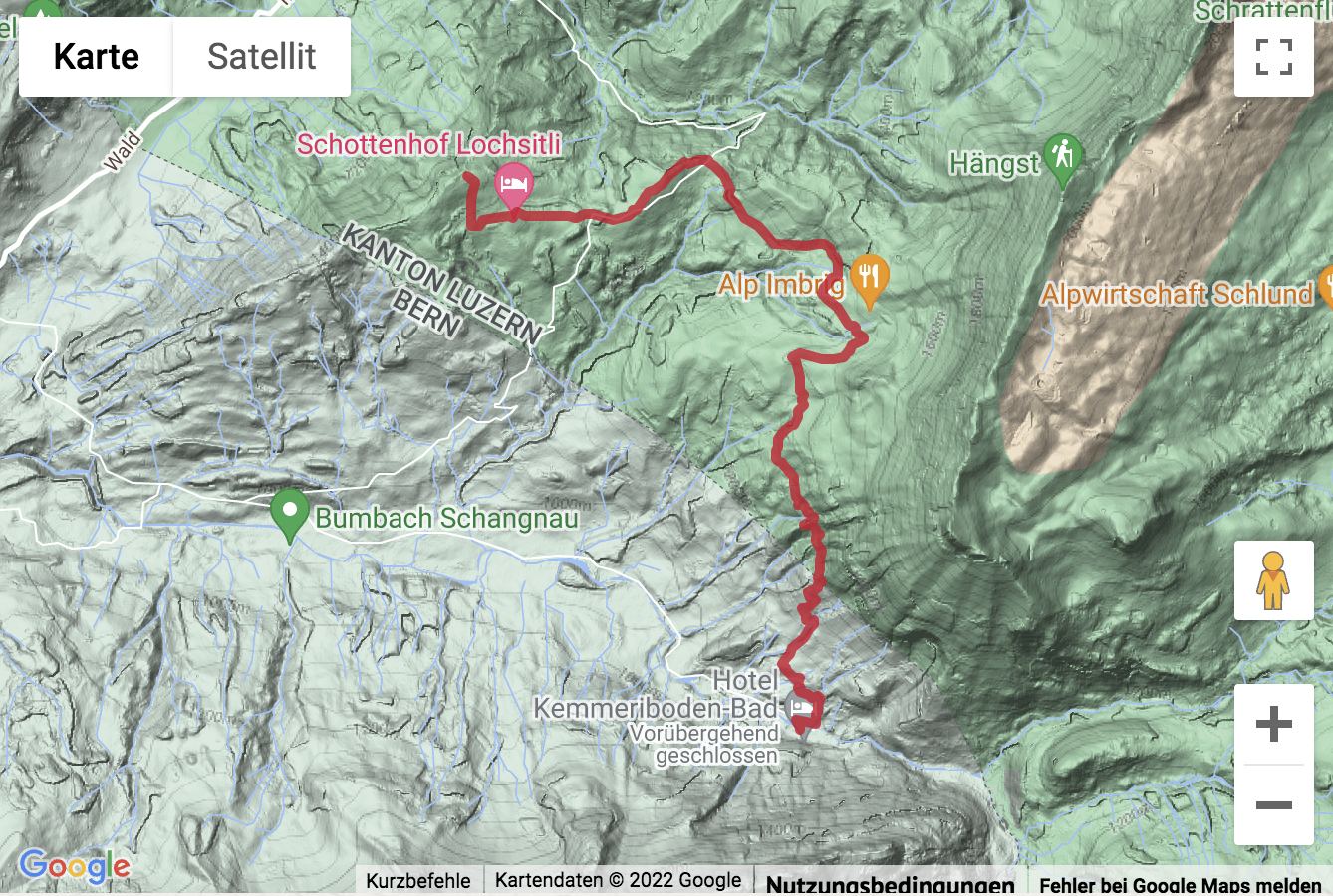 Carte de situation Wanderung von der Marbachegg zum Kemmeriboden