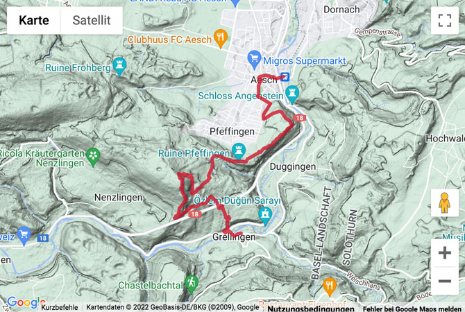 Carte de situation Wanderung über die Eggflue