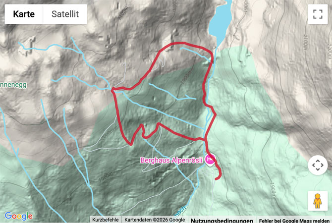 Routenskizze zur Schneeschuhtour St. Antönien / Partnun