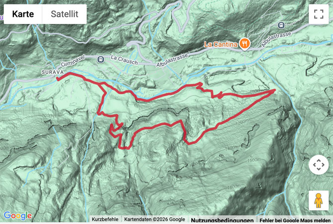 Routenskizze zur Pfad der Pioniere im Parc Ela