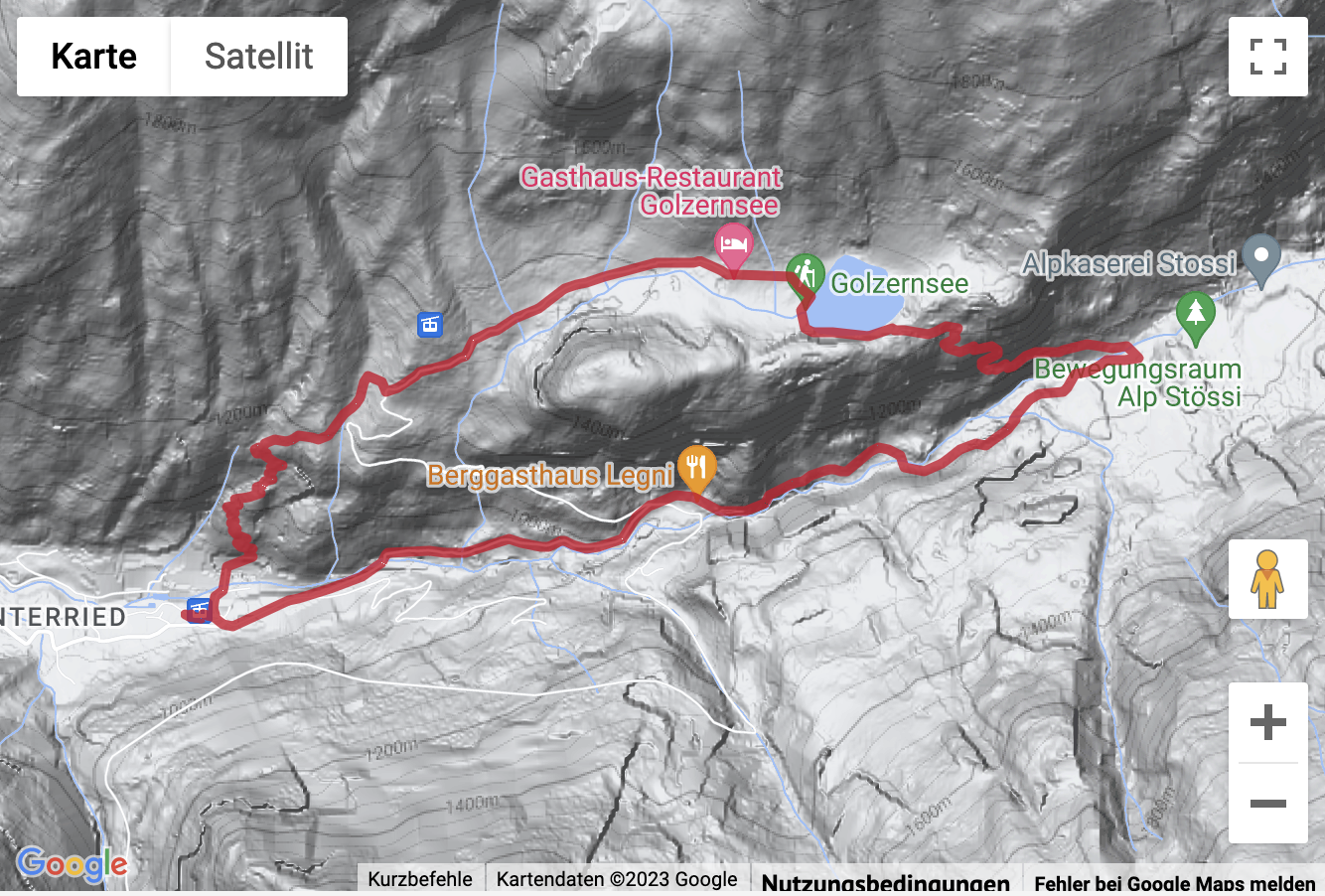 Übersichtskarte Bergwanderung von Bristen zum Golzerensee
