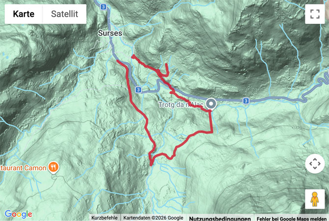 Routenskizze zur Winterwanderung Bivianer Panoramatour