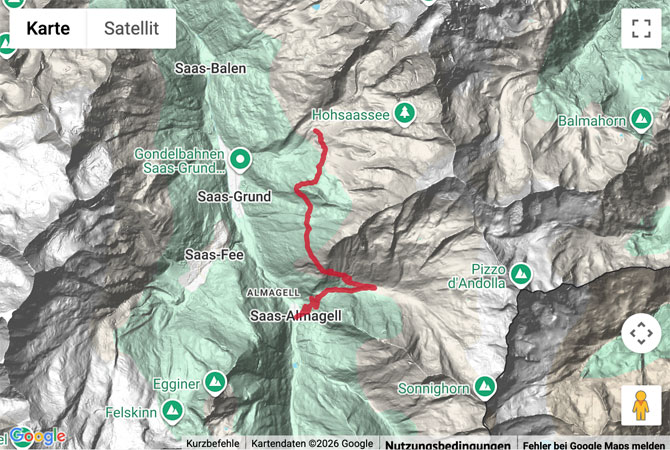 Routenskizze zur Wanderung auf dem Almageller Höhenweg