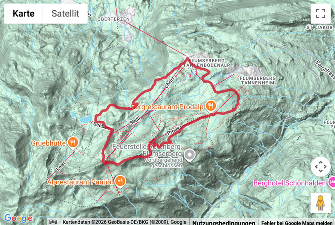 Routenskizze zur Bergwanderung über den Stelligrat zum Maschgenkamm