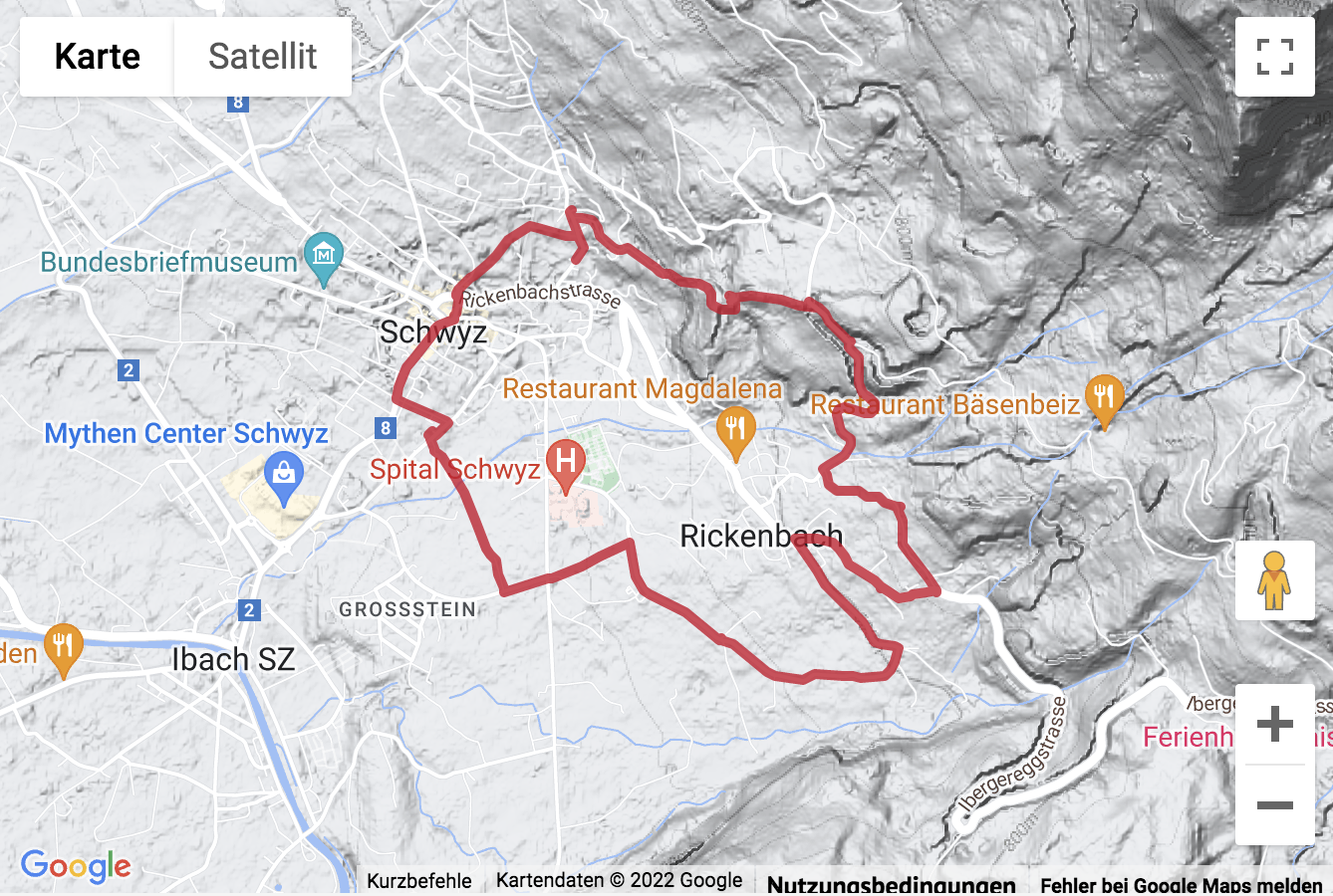 Carte de situation Rundwanderung Schwyz