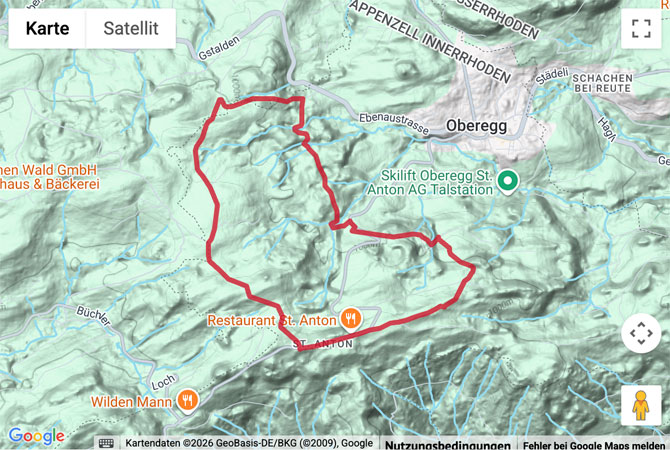 Routenskizze zur Wanderung Rondomwege St. Anton