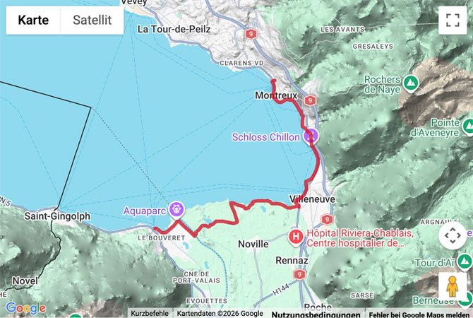 Routenskizze zur Wanderung zum Naturschutzgebiet Les Grangettes