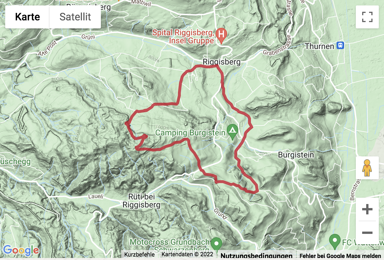 Carte de situation Ronde dans le parc naturel du Gantrisch