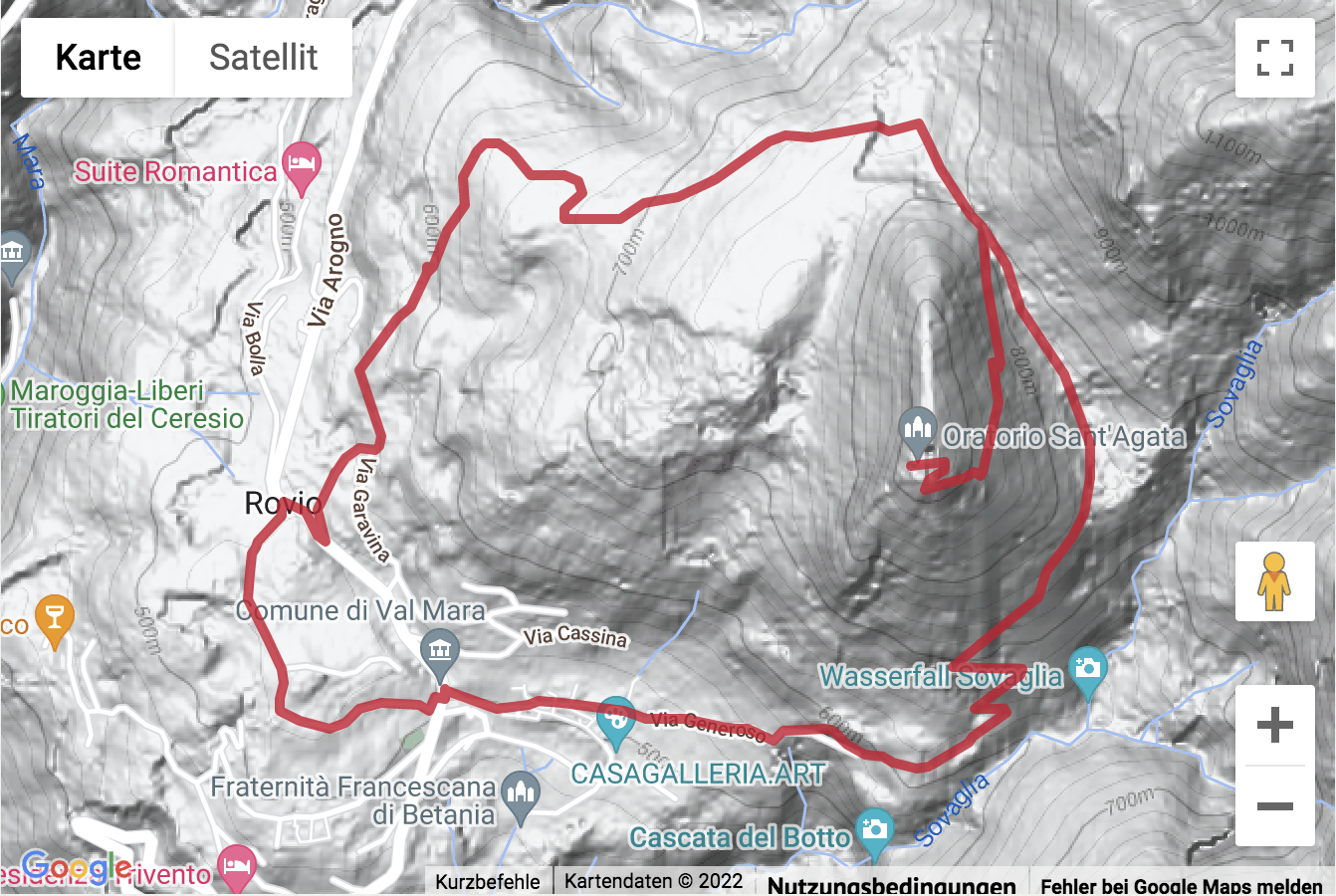 Carte Google avec l'itinéraire