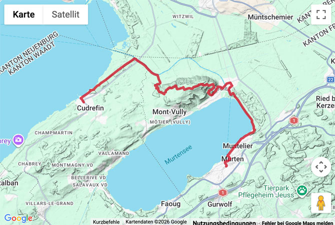 Routenskizze zur Wanderung Chemin des Trois-Lacs - Etappe 3