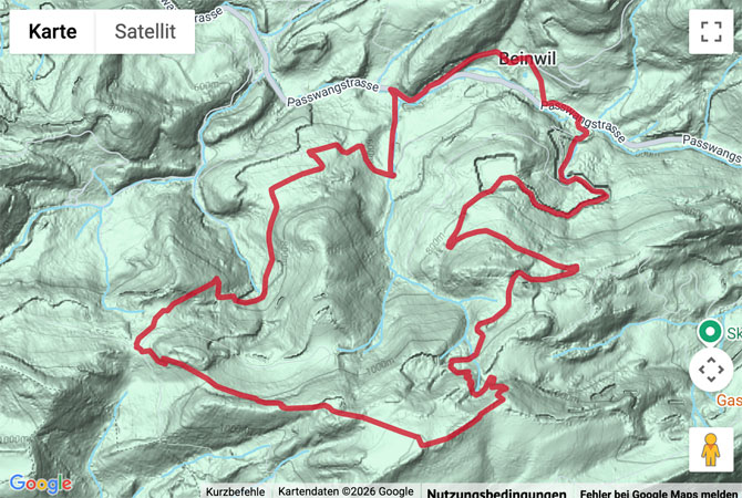 Routenskizze zur Wanderung zur Hohe Winde