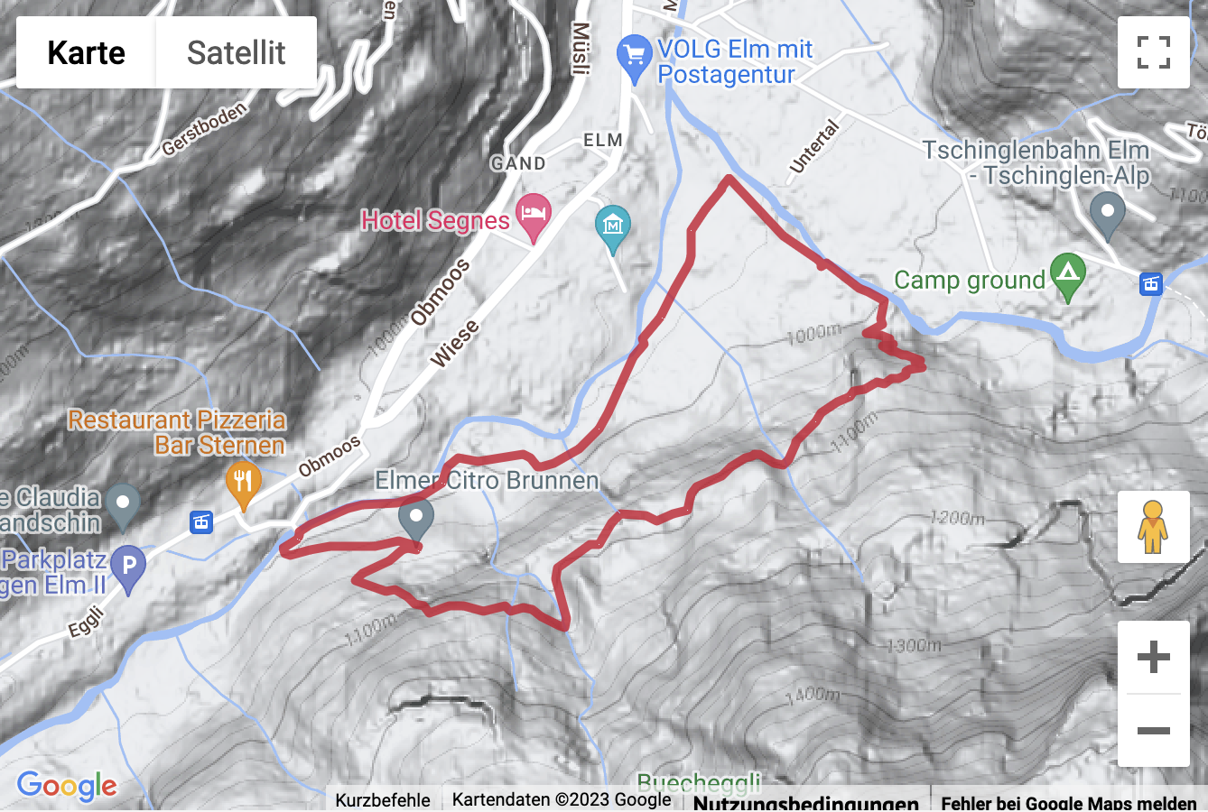 Carte de situation Wanderung ELMER Citro Quellenweg