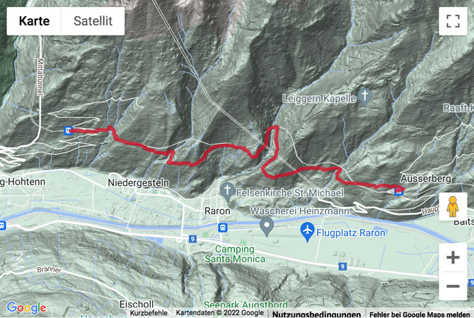 Carte de situation Wander-Klassiker Lötschberger-Südrampe