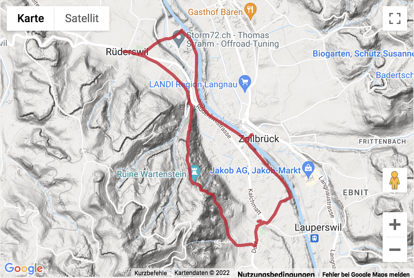 Carte de situation Historische Rundwanderung bei Zollbrück im Emmental