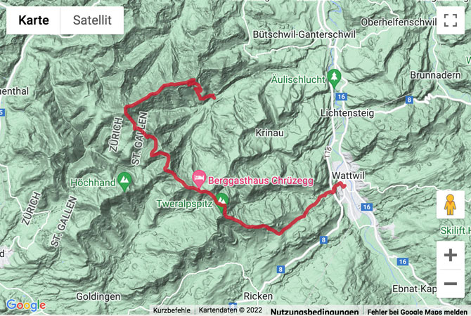 Carte de situation Höhenwanderung über's Schnebelhorn