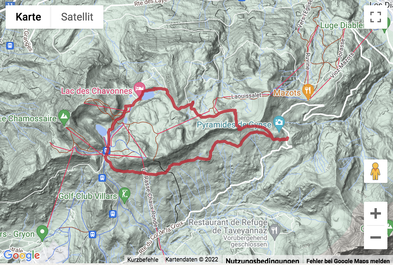 Carte de situation Randonnée panoramique sur le Col de la Croix