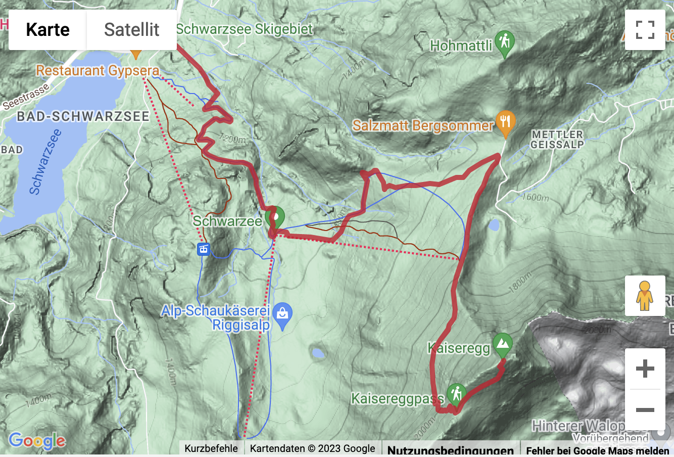 Carte Google avec l'itinéraire