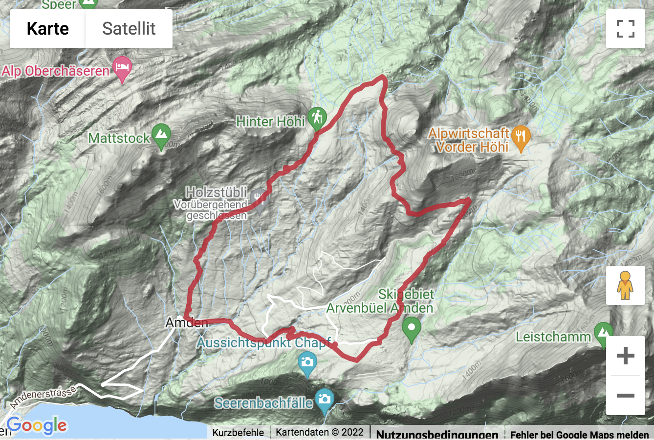 Carte de situation Panoramawanderung in Amden