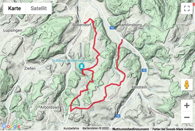 Carte de situation Kirschblüten-Wanderung zum Schloss Wildenstein