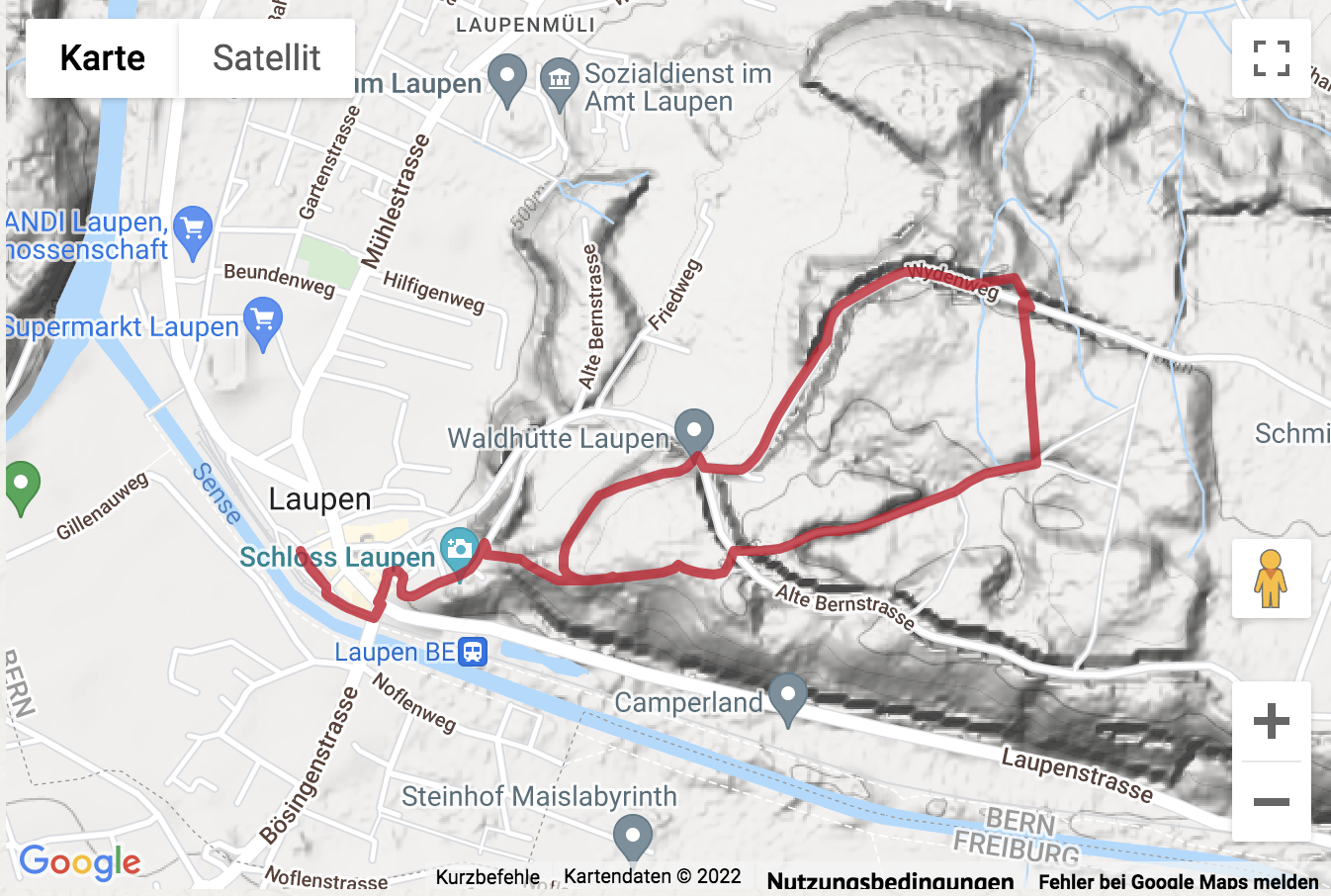 Carte de situation Rundwanderung im Laupenholz