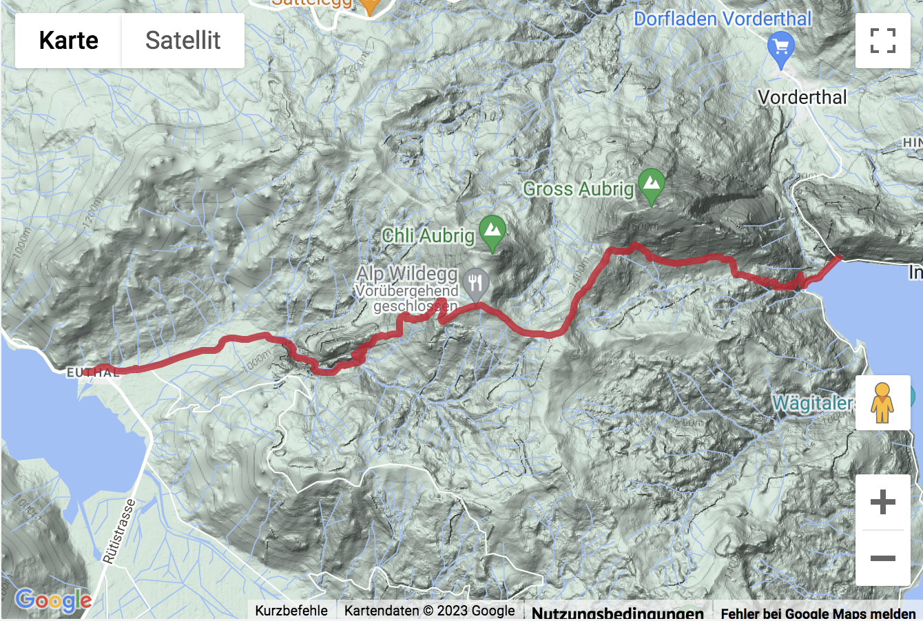 Carte de situation Wanderung vom Wägitalersee an den Sihlsee