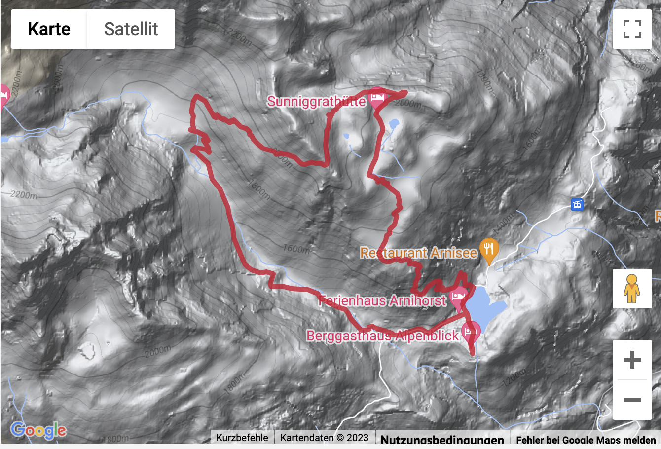 Carte de situation Bergwanderung vom Arnisee zum Sunniggrat