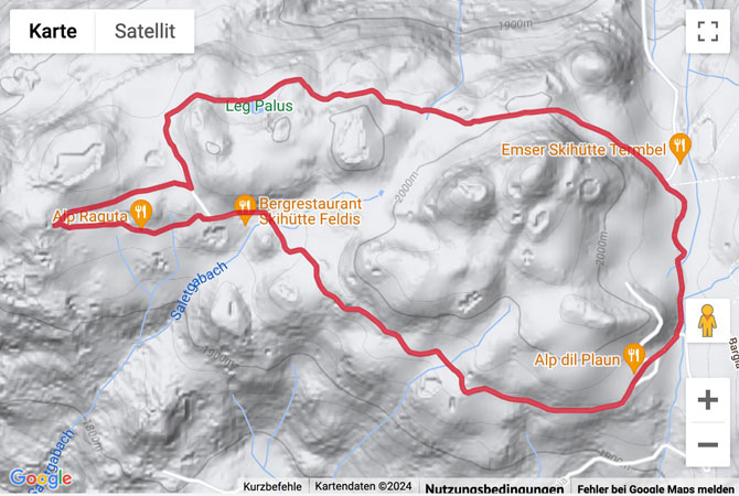 Carte de situation Winterwanderung Panorama-Rundweg Feldis