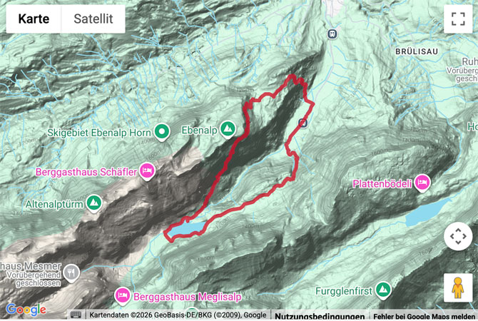 Routenskizze zur Bergwanderung über den Äscher zum Seealpsee