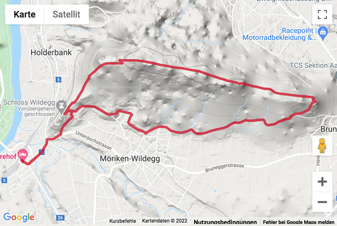 Carte Google avec l'itinéraire