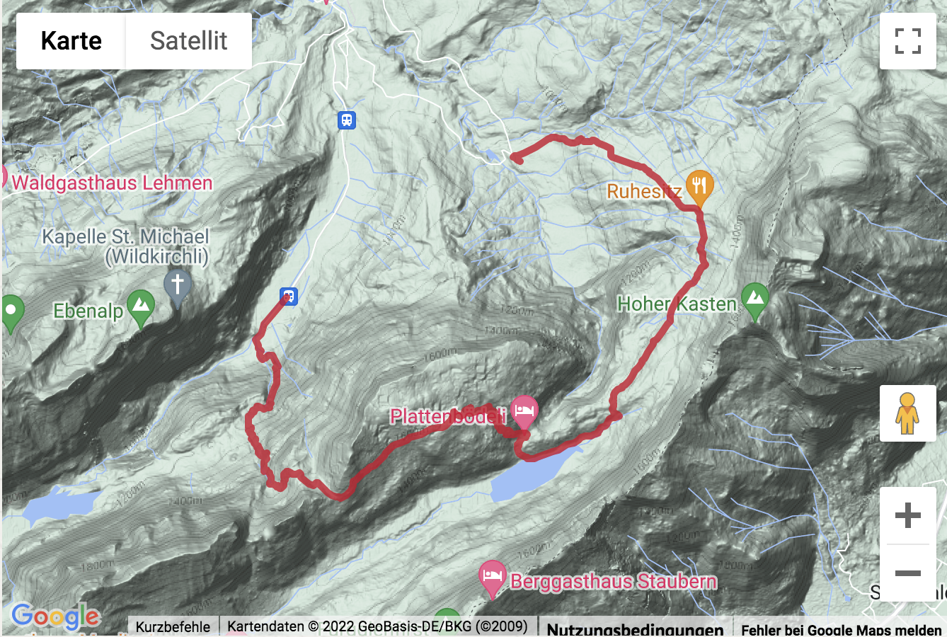 Übersichtskarte Bergwanderung über die Alp Sigel zum Sämtisersee