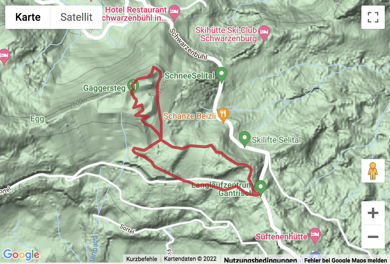 Carte de situation Familienweg Gäggersteg