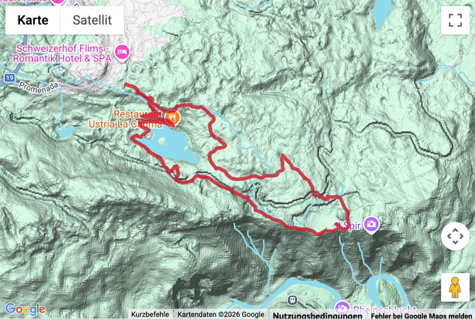 Routenskizze zur Caumasee Rundwanderung