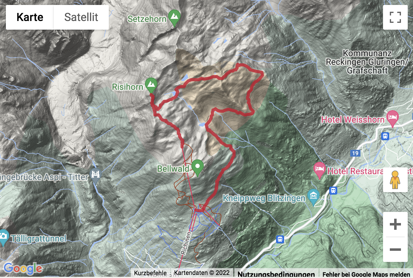 Carte de situation Gipfel- und Seenwanderung zum Risihorn