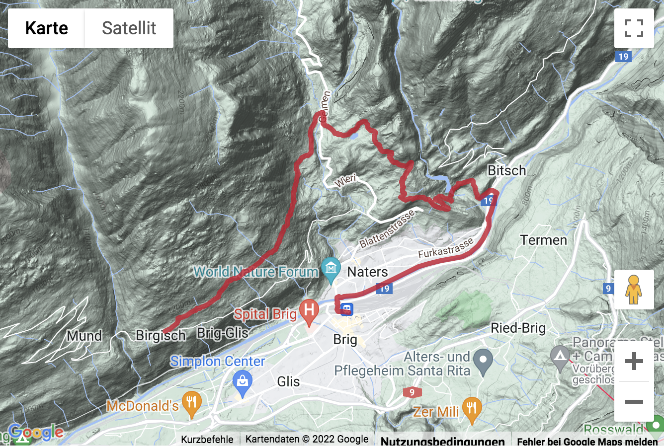 Übersichtskarte Wanderung am Natischerberg