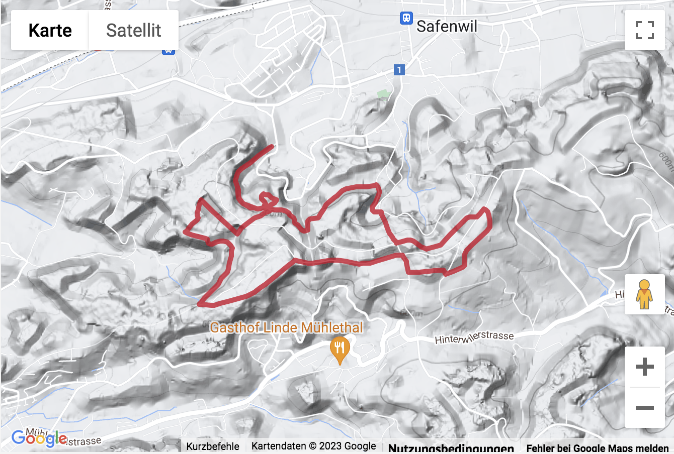 Carte de situation Rundwanderung Atem-Weg Safenwil