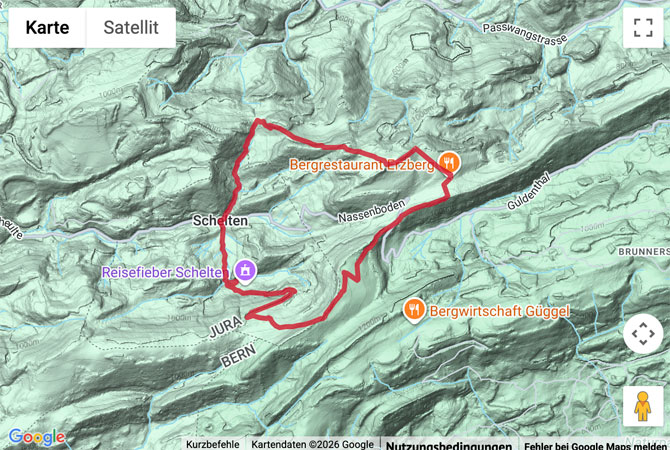 Routenskizze zur Rundtour von der Scheltenmühle auf die Hohe Winde