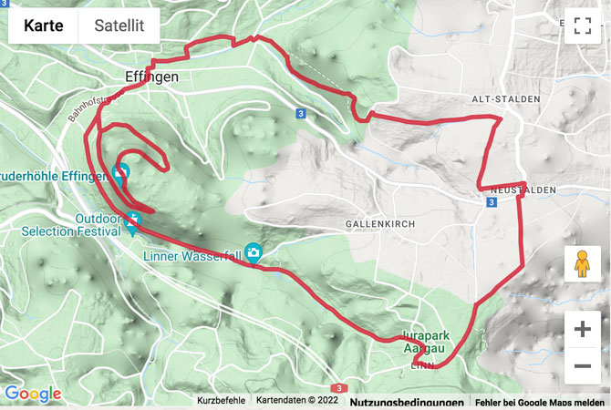 Carte de situation Rundwanderung Linner Linde und Bruderhöhle