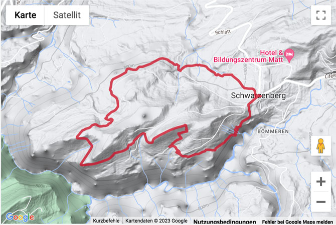 Carte de situation Rundwanderung von Schwarzenberg über den Arnehubel